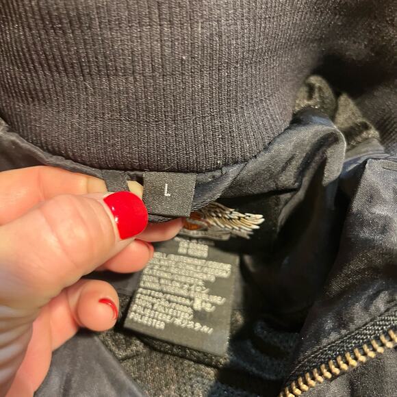 Harley Davidson Motocycles Women’s Full Zip Jacket Size Large Pink White Biker - Picture 4 of 9